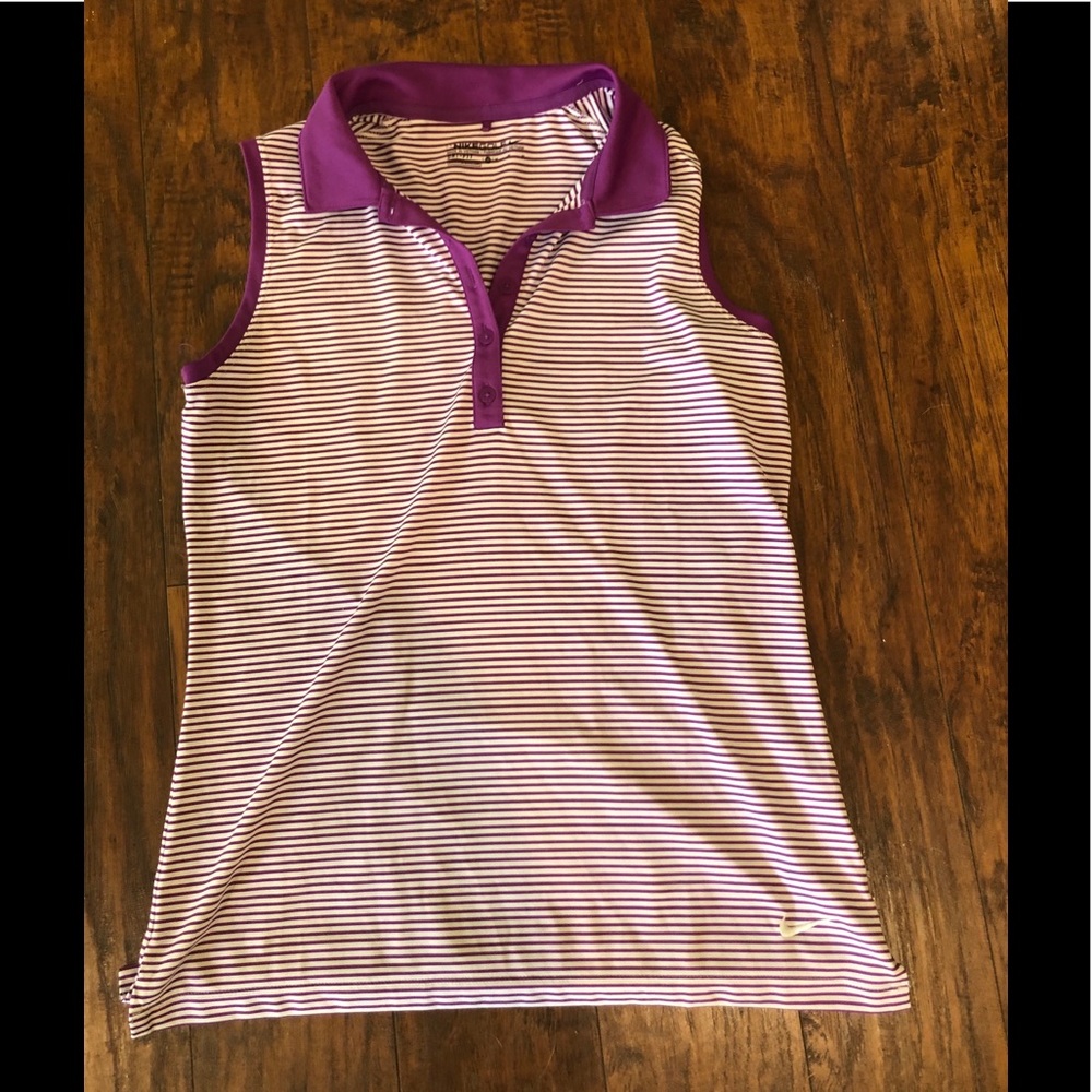 NWOT Nike Golf Purple Stripe Sleeveless tank Med